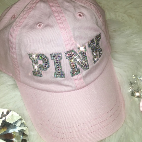 Bling Swarovski Crystal VS Pink Baseball Ball Cap - Picture 2 of 4